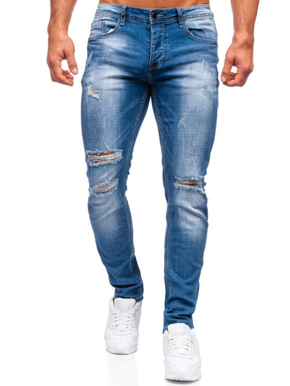 Pantaloni in jeans regular fit da uomo blu Bolf MP002BC