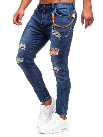 Pantaloni in jeans regular fit da uomo blu Bolf TF093