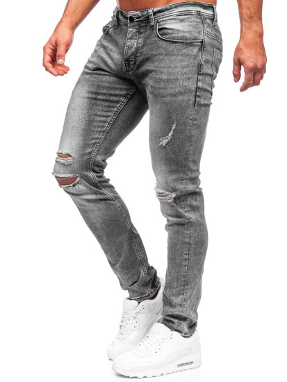 Pantaloni in jeans regular fit da uomo grigi Bolf MP002G