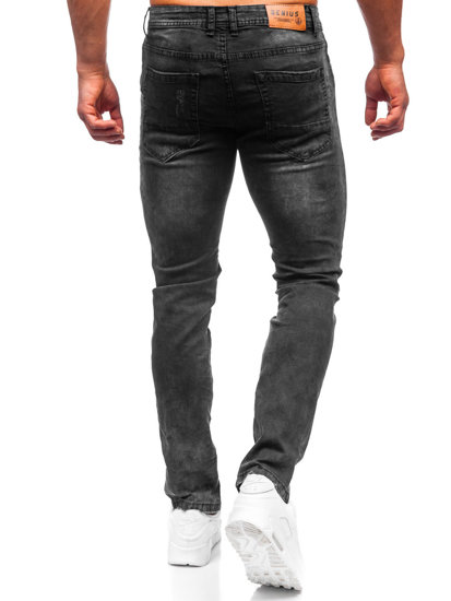 Pantaloni in jeans regular fit da uomo neri Bolf K10006-2