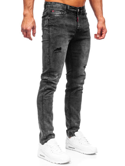 Pantaloni in jeans regular fit da uomo neri Bolf K10007-2