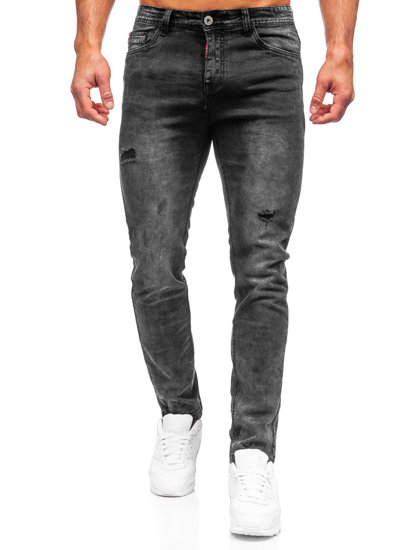 Pantaloni in jeans regular fit da uomo neri Bolf K10007-2