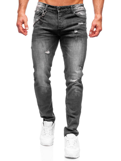 Pantaloni in jeans regular fit da uomo neri Bolf MP0051N