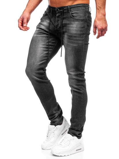 Pantaloni in jeans regular fit da uomo neri Bolf MP021N