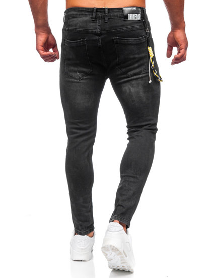 Pantaloni in jeans regular fit da uomo neri Bolf TF098