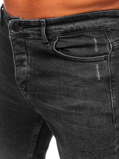 Pantaloni in jeans regular fit da uomo nero Bolf 6008