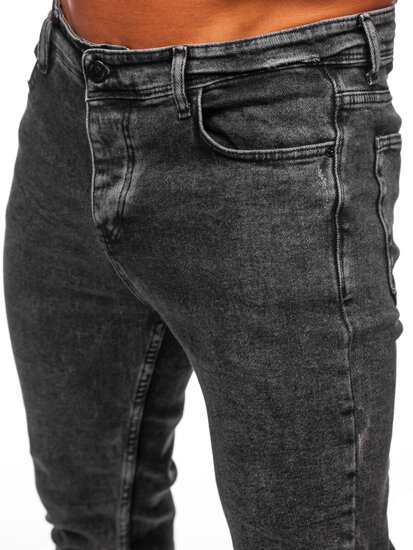 Pantaloni in jeans regular fit da uomo nero Bolf 6028