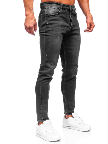 Pantaloni in jeans regular fit da uomo nero Bolf 6062