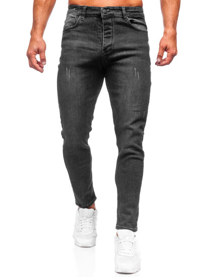 Pantaloni in jeans regular fit da uomo nero Bolf 6062