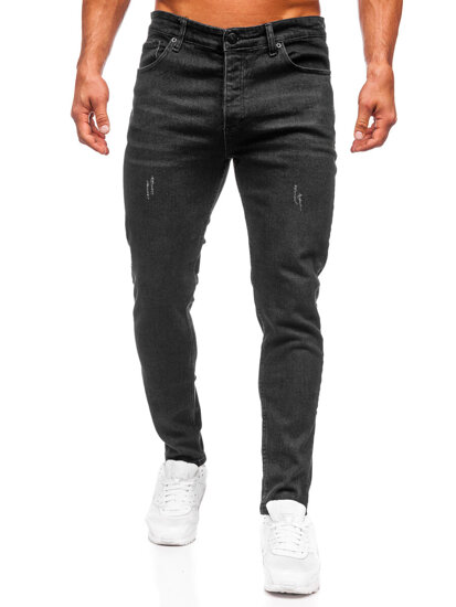 Pantaloni in jeans regular fit da uomo nero Bolf 6080