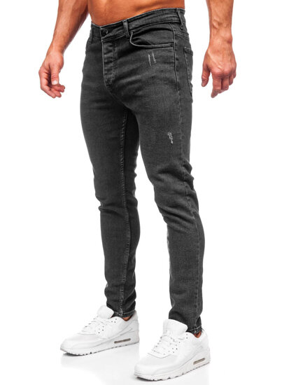 Pantaloni in jeans regular fit da uomo nero Bolf 6112