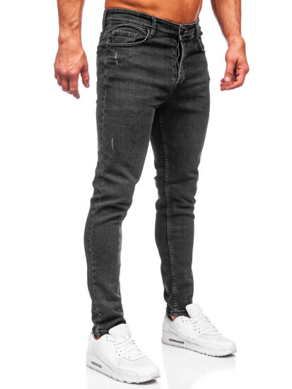 Pantaloni in jeans regular fit da uomo nero Bolf 6112