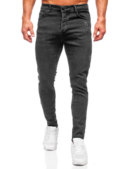 Pantaloni in jeans regular fit da uomo nero Bolf 6112