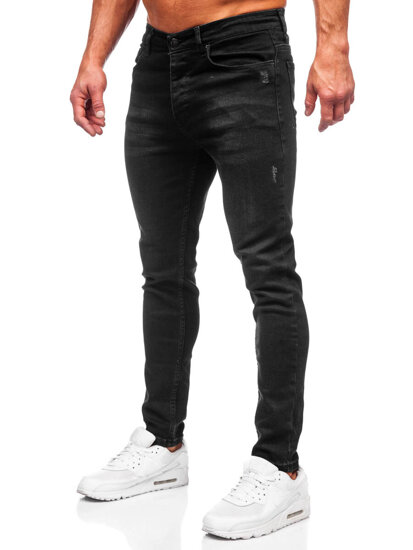 Pantaloni in jeans regular fit da uomo nero Bolf 6144