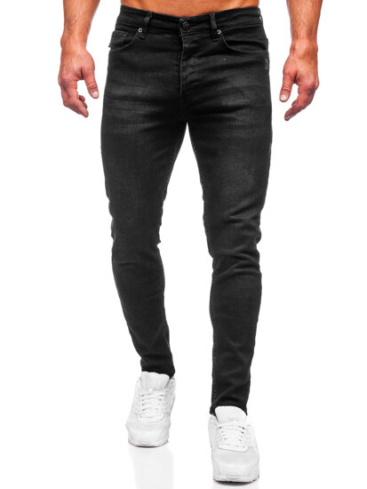 Pantaloni in jeans regular fit da uomo nero Bolf 6144