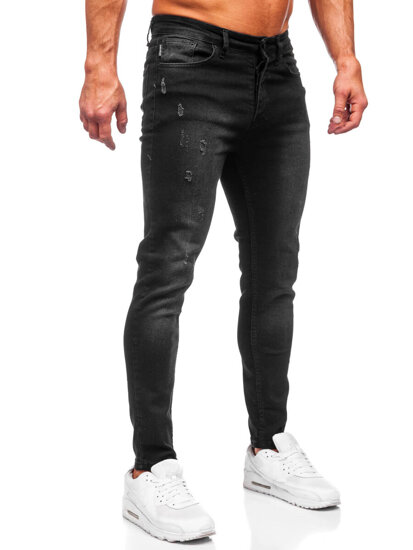 Pantaloni in jeans regular fit da uomo nero Bolf 6156