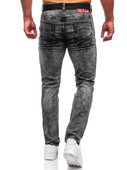 Pantaloni in jeans skinny fit con cintura da uomo neri Bolf R61104S1