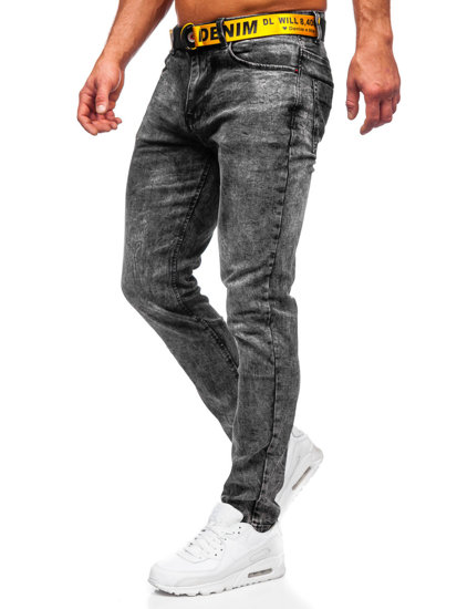 Pantaloni in jeans skinny fit con cintura da uomo neri Bolf R61104S1