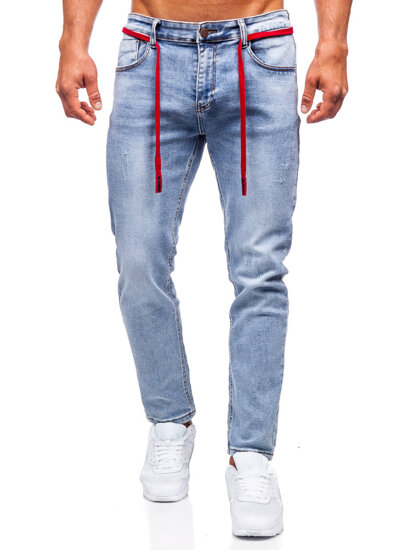 Pantaloni in jeans skinny fit da uomo azzurri Bolf KX555-2A