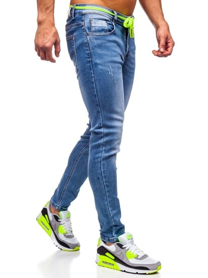 Pantaloni in jeans skinny fit da uomo blu Bolf KX555