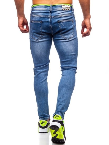 Pantaloni in jeans skinny fit da uomo blu Bolf KX555