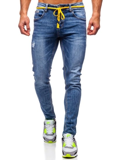 Pantaloni in jeans skinny fit da uomo blu Bolf KX565