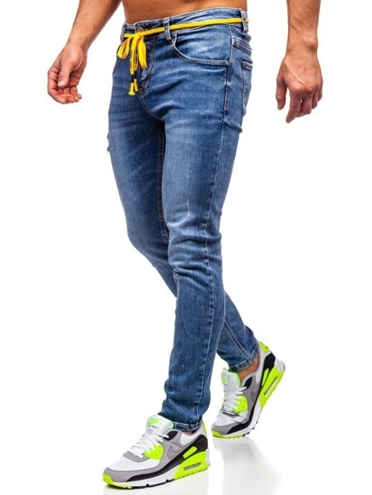 Pantaloni in jeans skinny fit da uomo blu Bolf KX565