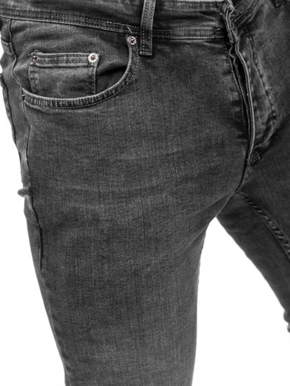 Pantaloni in jeans skinny fit da uomo neri Bolf R926-1