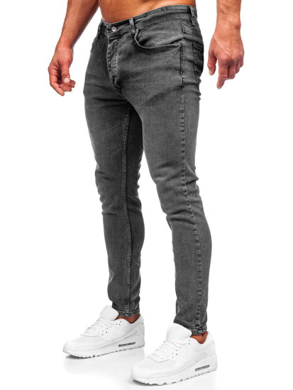 Pantaloni in jeans skinny fit da uomo neri Bolf R926-1