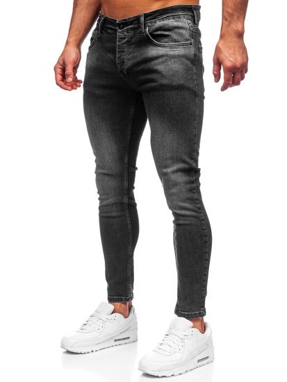 Pantaloni in jeans skinny fit da uomo neri Bolf R927