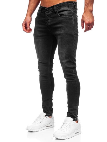 Pantaloni in jeans skinny fit da uomo nero Bolf R923