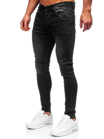 Pantaloni in jeans skinny fit da uomo nero Bolf R924