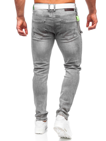 Pantaloni in jeans slim fit con cintura da uomo grafite Bolf KX953