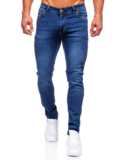 Pantaloni in jeans slim fit da uomo blu Bolf 6147