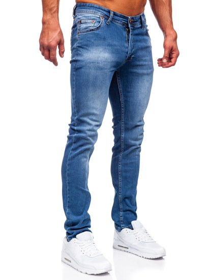 Pantaloni in jeans slim fit da uomo blu Bolf 6767