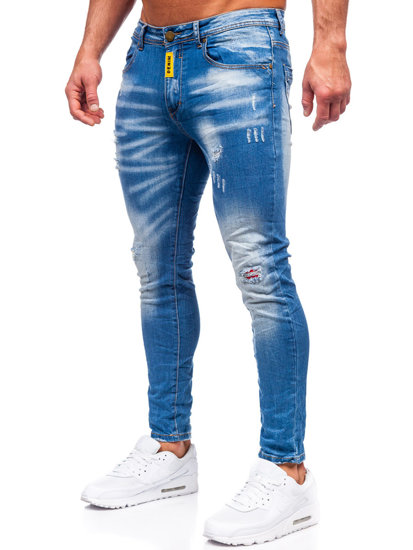 Pantaloni in jeans slim fit da uomo blu Bolf BC1025