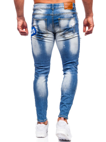 Pantaloni in jeans slim fit da uomo blu Bolf BC1068