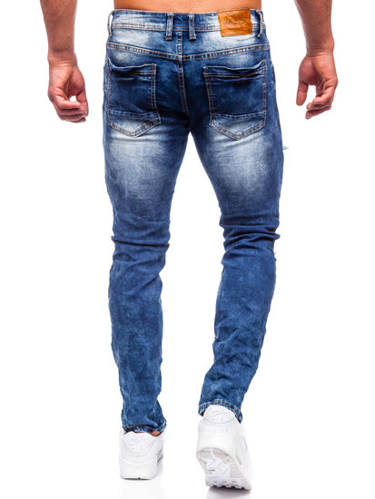 Pantaloni in jeans slim fit da uomo blu Bolf E7860