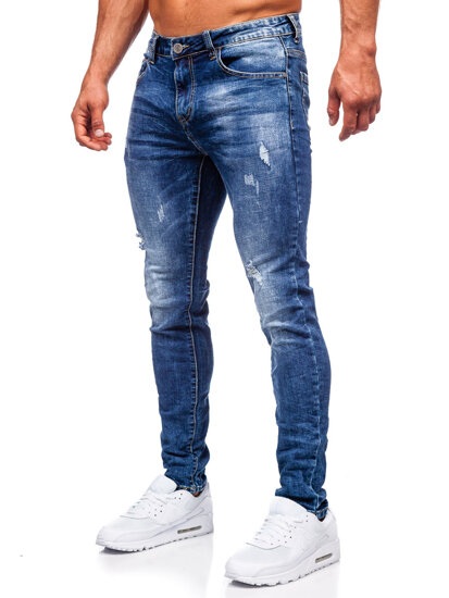 Pantaloni in jeans slim fit da uomo blu Bolf KX718A