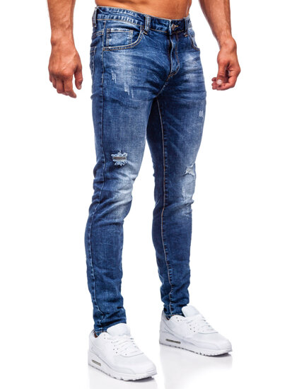 Pantaloni in jeans slim fit da uomo blu Bolf KX718A