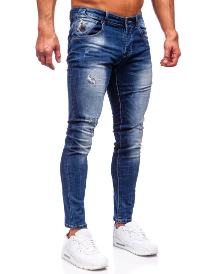 Pantaloni in jeans slim fit da uomo blu Bolf MP0024B