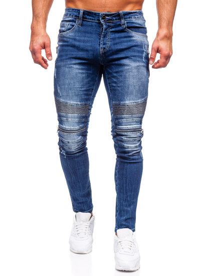 Pantaloni in jeans slim fit da uomo blu Bolf MP007BS