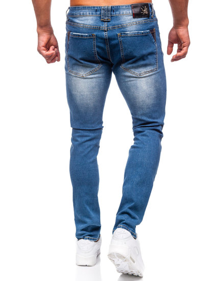 Pantaloni in jeans slim fit da uomo blu Bolf MP0086BS