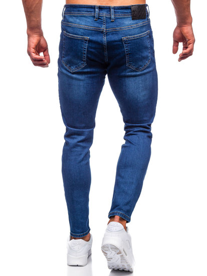 Pantaloni in jeans slim fit da uomo blu Bolf R921