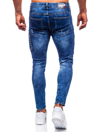 Pantaloni in jeans slim fit da uomo blu Bolf TF249