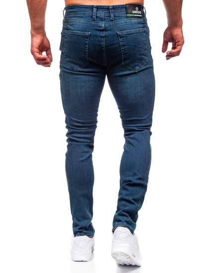 Pantaloni in jeans slim fit da uomo blu scuri Bolf 5066-2