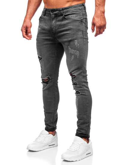 Pantaloni in jeans slim fit da uomo neri Bolf KS2081