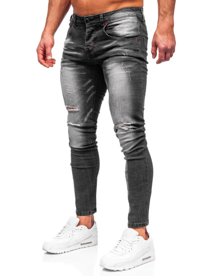 Pantaloni in jeans slim fit da uomo neri Bolf MP0024N