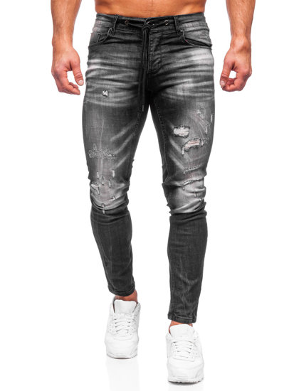 Pantaloni in jeans slim fit da uomo neri Bolf MP005N