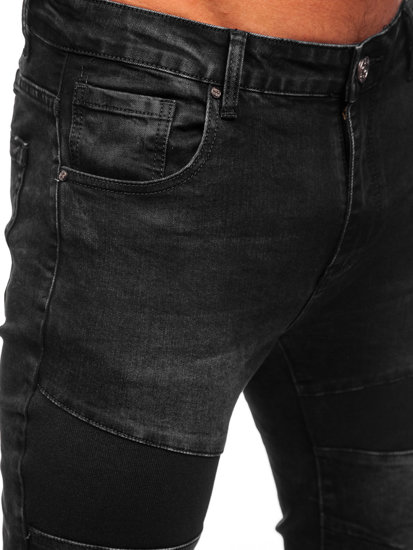 Pantaloni in jeans slim fit da uomo neri Bolf TF274